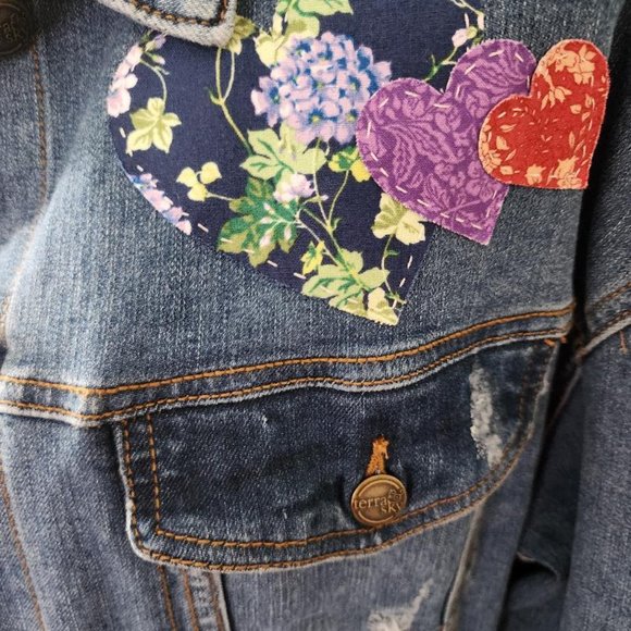Womens Terra & Sky Embroidered Denim Jean Jacket 0X(14W) - Picture 3 of 7